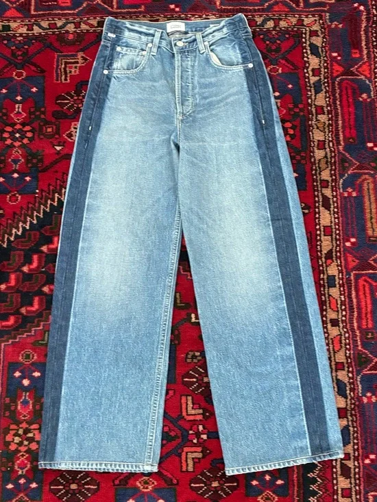 Citizens of Humanity Ayla Baggy Tuxedo Stripe Jeans - Picture 4 of 14